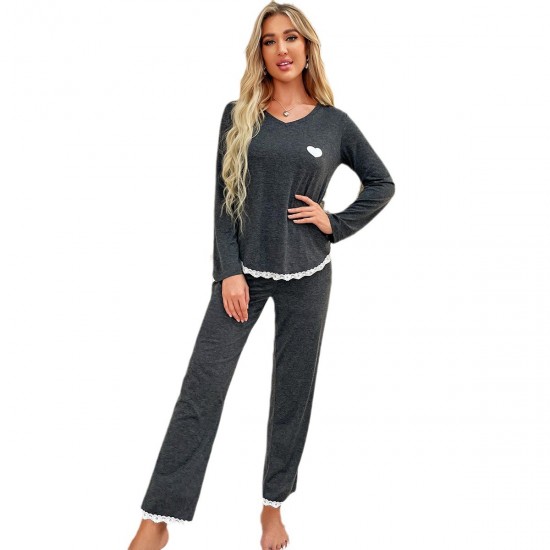European and American spring and autumn women's long-sleeved homewear and pajamas sets for export on independent website, pajamas.