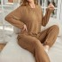 European and American homewear set autumn and winter long-sleeved jogger trousers two-piece pajamas women's