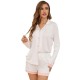 European and American women's pajamas summer breathable modal cardigan long-sleeved shorts two-piece loungewear set