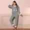 Women's pajamas autumn and winter sports casual hooded long-sleeved top and long-pants two-piece set, homewear that can be worn outside.