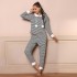 Women's pajamas autumn and winter sports casual hooded long-sleeved top and long-pants two-piece set, homewear that can be worn outside.
