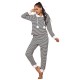Women's pajamas autumn and winter sports casual hooded long-sleeved top and long-pants two-piece set, homewear that can be worn outside.