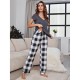 European and American women's spring and autumn short-sleeved trousers home wear set, independent website, pajamas.