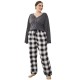 European and American plus-size pajamas for women, loose and casual autumn and winter, plus-size long-sleeved and long-pants homewear sets,
