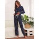 European and American women's pajamas spring and autumn long-sleeved long pants loungewear set