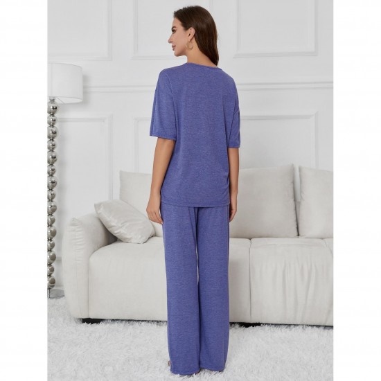 European and American women's spring and summer sports casual short-sleeved trousers set, home wear.