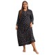 European and American plus-size pajamas for women, autumn and winter, suitable for overweight women (200 pounds), long-sleeved plus-size nightgowns.