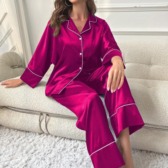 Silk Satin Women's Pajamas Female Loungewear Like Sleepwear