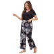 European and American large size pajamas women's spring and autumn loose short-sleeved trousers suit home clothes