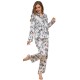 European and American women's pajamas autumn and winter imitation silk long-sleeved loungewear set Wildberries