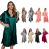 European and American women's summer high-end ice silk sexy loungewear short-sleeved nightgown women's pajamas