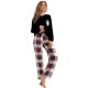 European and American Women's Nightgown Winter Long-Sleeved Long Pants Two-Piece Homewear Set