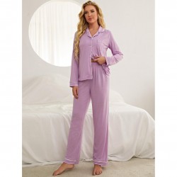 European and American Women's Autumn and Winter Solid Color Long-Sleeve Cardigan Long Pants Can Be Worn Outside Homewear