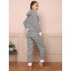 Women's pajamas autumn and winter sports casual hooded long-sleeved top and long-pants two-piece set, homewear that can be worn outside.