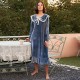 European and American women's long winter fleece nightgown, French palace style, doll collar, plush pajamas.