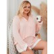 European and American plus-size women's pajamas, spring and summer, modal, suitable for plus-size women up to 200 lbs, long-sleeved, short-length homewear set