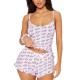 European and American sexy pajamas women's summer heart camisole top and shorts two-piece home wear pajamas