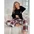 European and American Women's Nightgown Winter Long-Sleeved Long Pants Two-Piece Homewear Set
